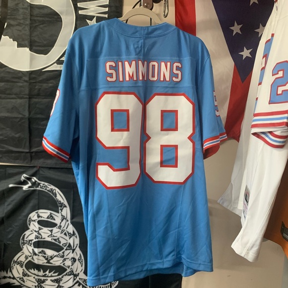 Jeff Simmons Tennessee Titans /Houston Oilers throwback Home jersey size Mens XL - Picture 3 of 3